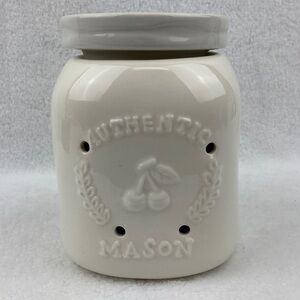 White Ceramic Mason Jar Wax Warmer 6”